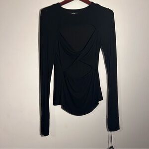 NWT Michael Lauren Black Cutout Long Sleeve Top Large
